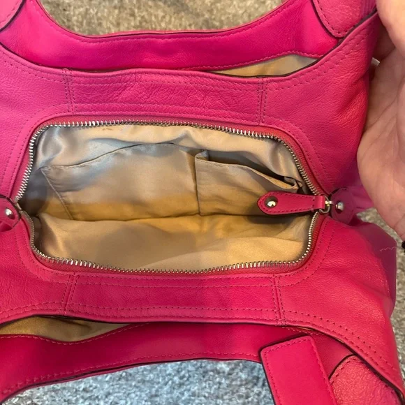 Coach Fuchsia Leather Shoulder Bag - Picture 3 of 6
